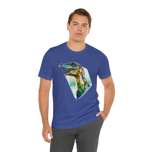Stained Glass Velociraptor - Short Sleeve Tee